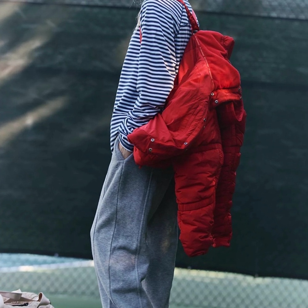 FP Movement by Free People Shirr Enough backpack puffer in cranberry - Picture 2 of 7